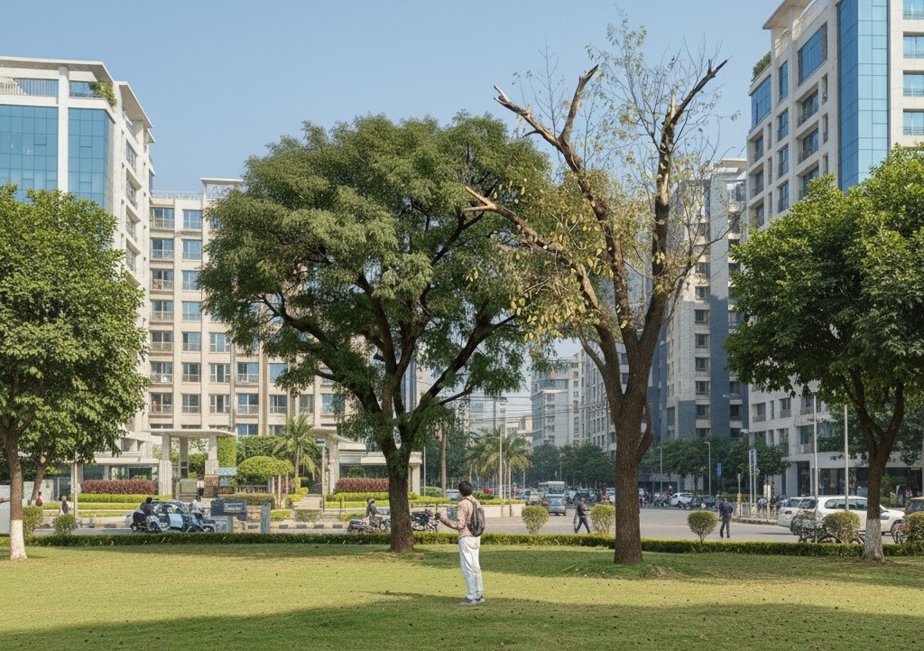 Surveying trees on a site to be developed